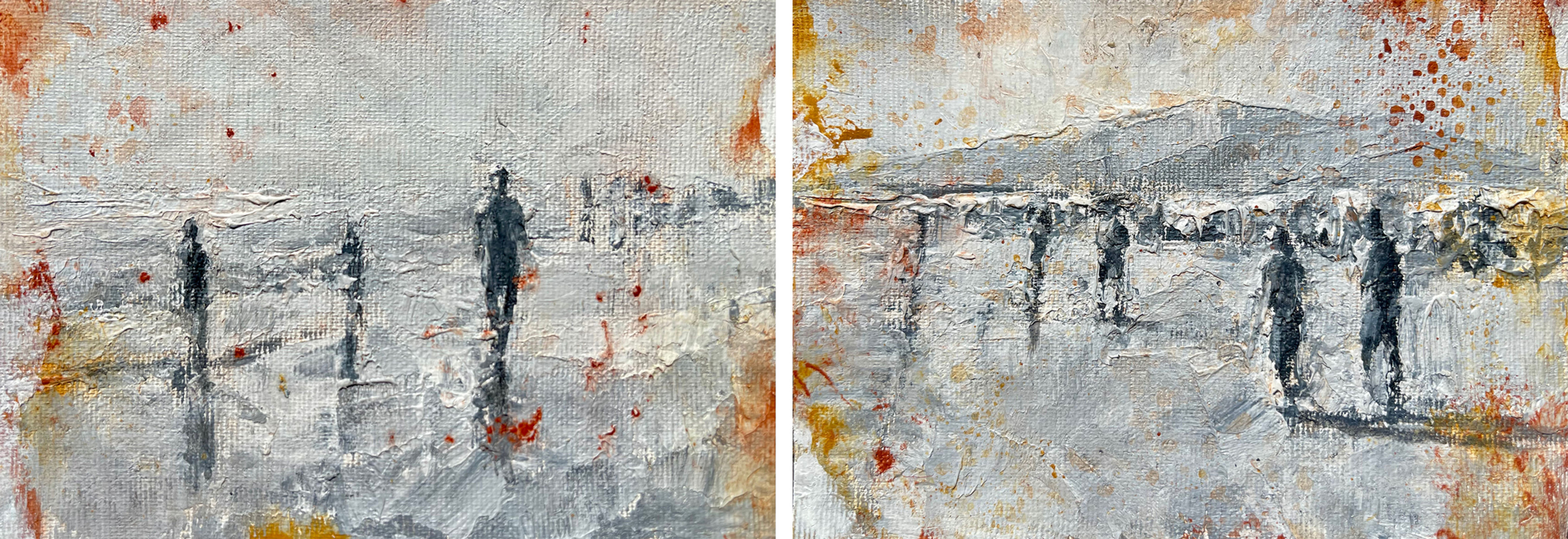 301 and 302, 2024  From the Beaches series  Oil and acrylic on canvas