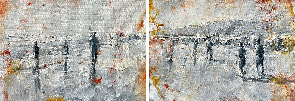 301 and 302, 2024 From the Beaches series Oil and acrylic on canvas
