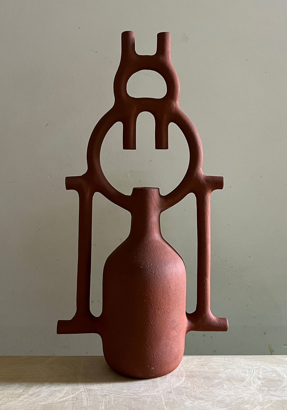 Sculptures Aniana Heras Red stoneware handmade abstract contemporary art