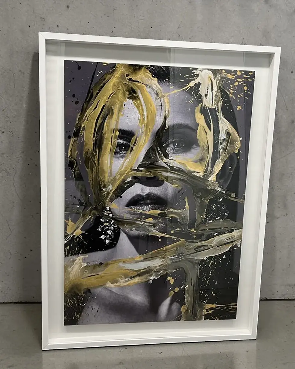 Thumbnail: Julianna Margulies Hunter & Gatti photography contemporary mix media portrait figurative B&W