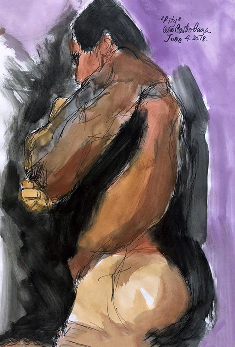Thumbnail: Celso Castro male nude watercolors painting figurative males contemporary