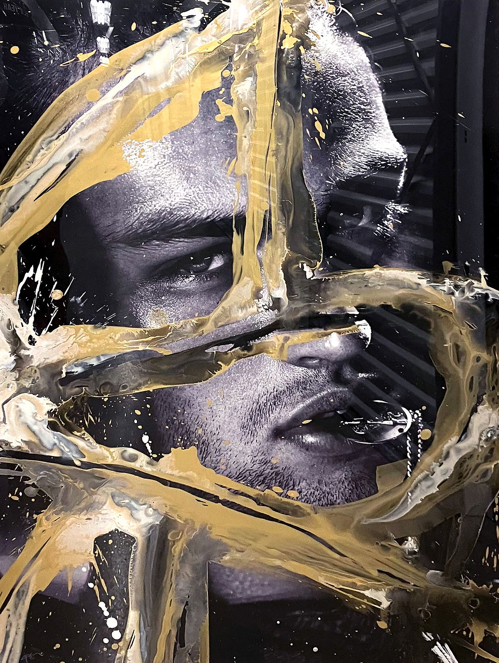 Thumbnail: Hunter & Gatti photography contemporary mix media portrait figurative B&W