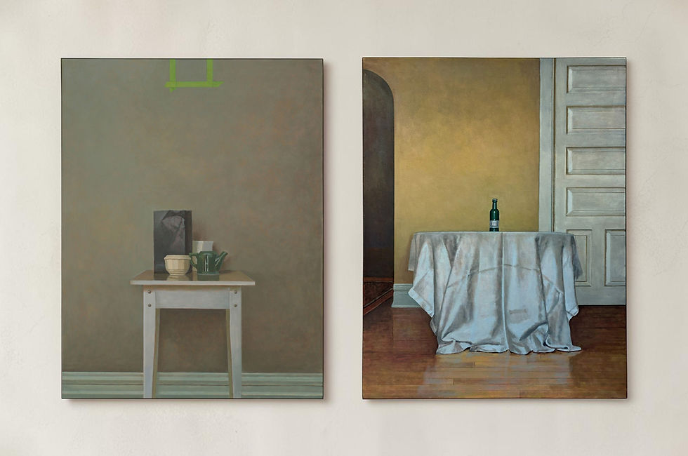 Green Square and Green Bottle, 2019 From The Paintings Series Oil on canvas