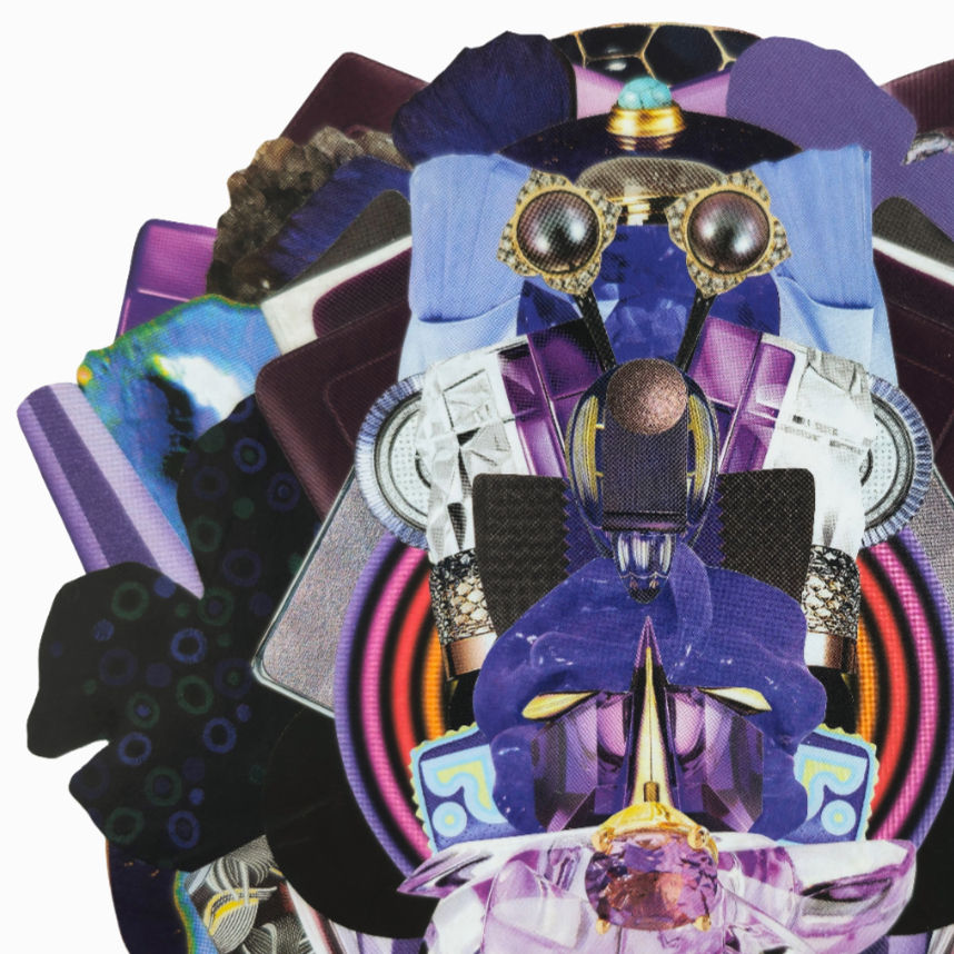 Thumbnail: Fredy Saul Serrano collage Contemporary abstract  geometric colors futurist works on paper
