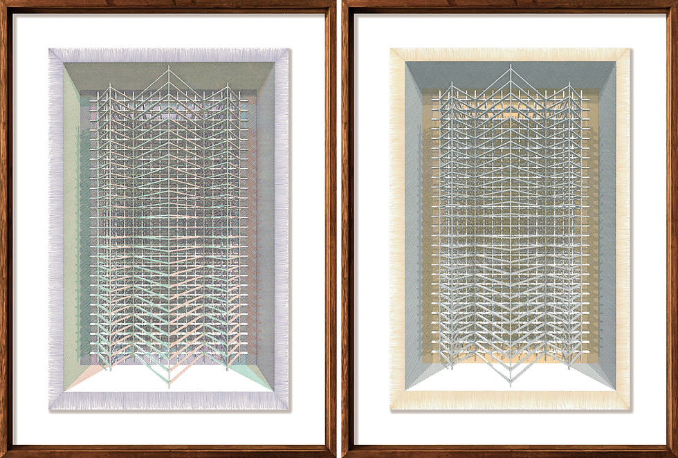 Rodrigo Spinel abstract contemporary drawings works on paper geometric