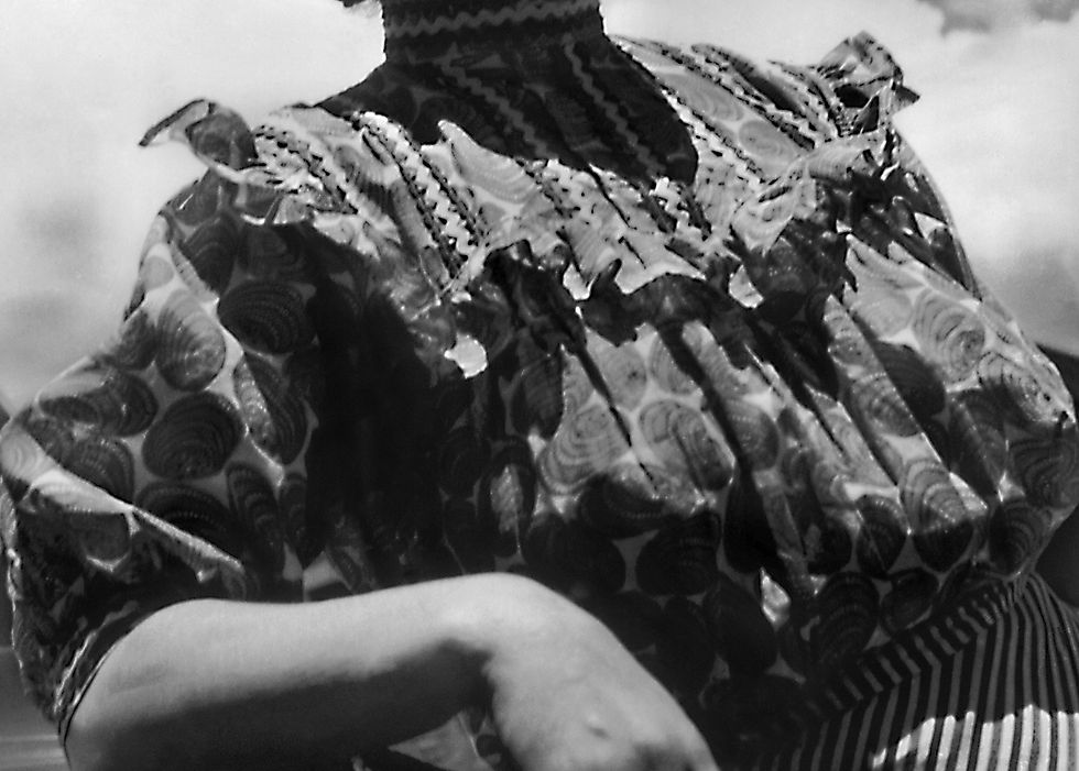 Thumbnail: Frida with the car, Coyoacan, 1941, 2025  Print on Moab Juniper Baryta Rag 305gr Paper  Black and white photography