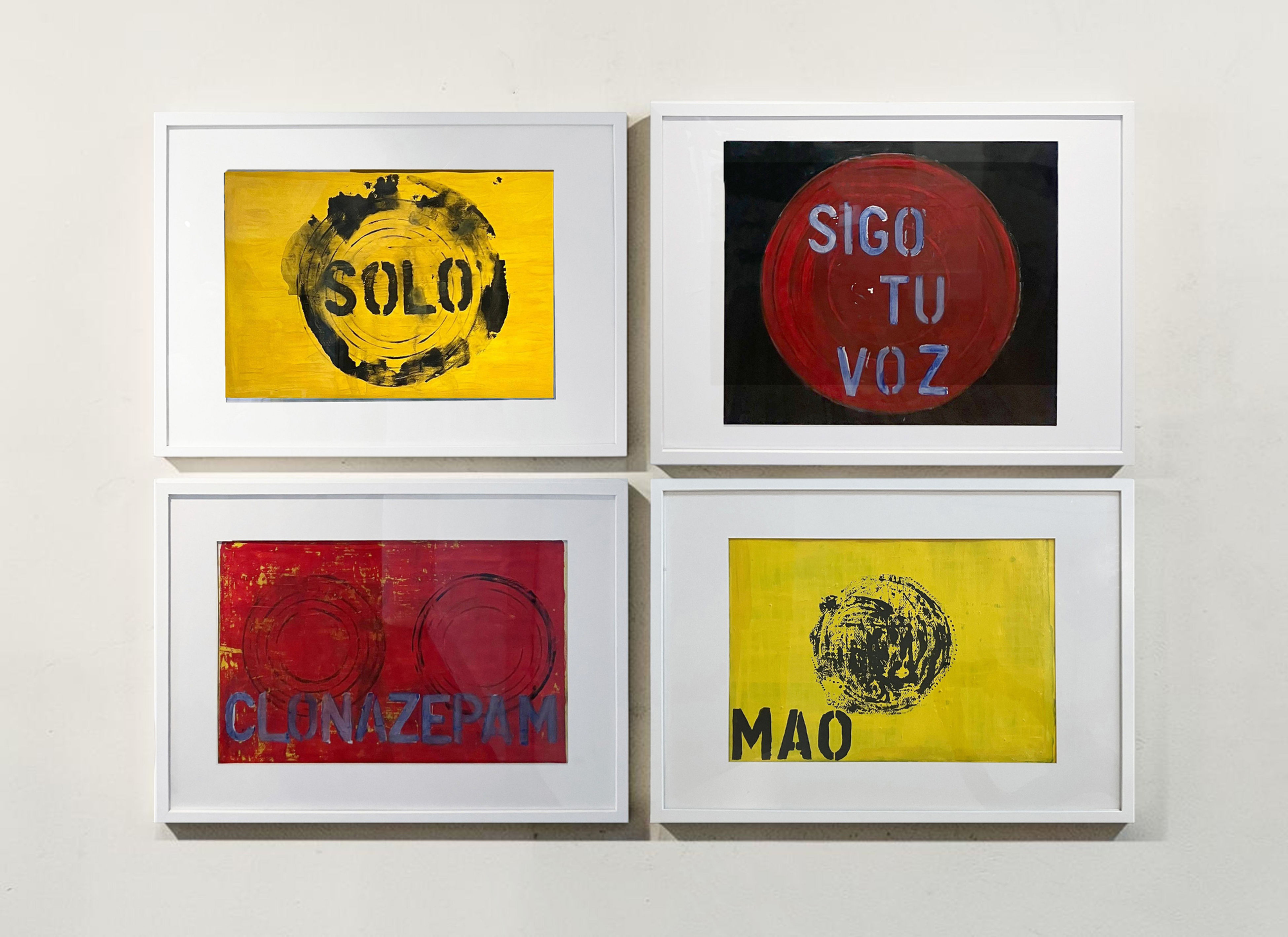 Sergio Bazan Color Painting, text, circle, contemporary, Acrylic paint on paper