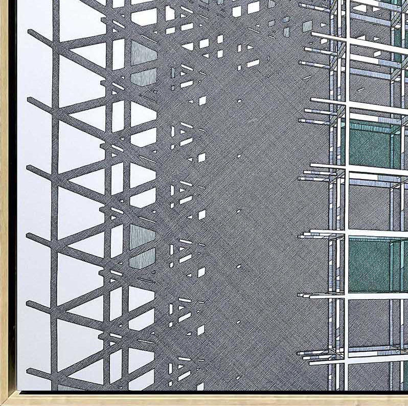 Rodrigo Spinel  Abstract Geometric Contemporary Drawings Canvas