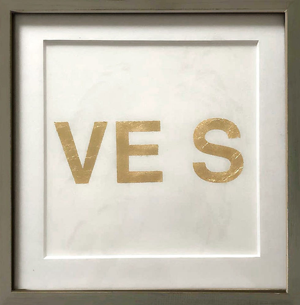 Thumbnail: When You Love Someone, Metal Gold Leaf on Archival Paper, 2015, Casey Waterman, Mixed media