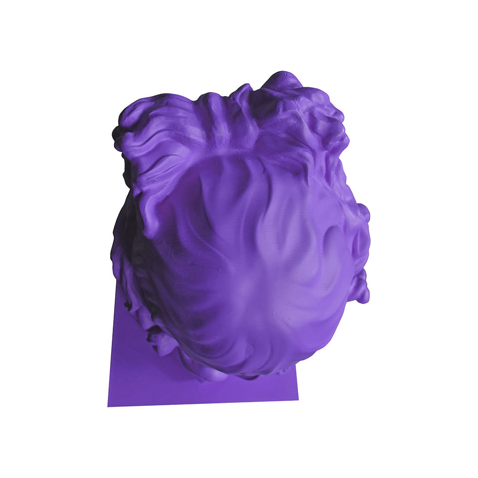Thumbnail: Purple Apollo bust showing pop revitalization, chromatic classical detail