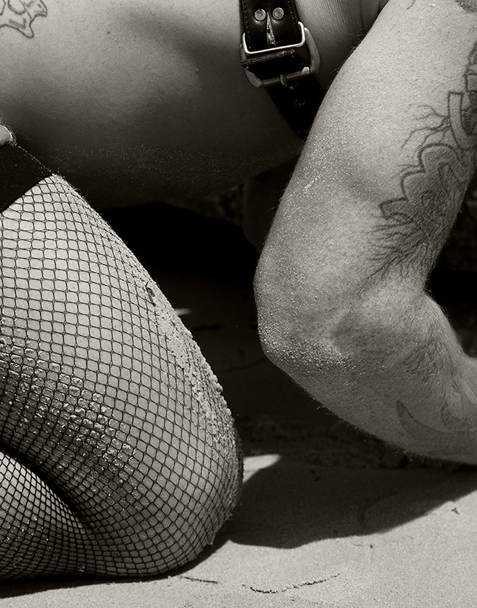 Ricky Cohete nude black and white photography figurative leather