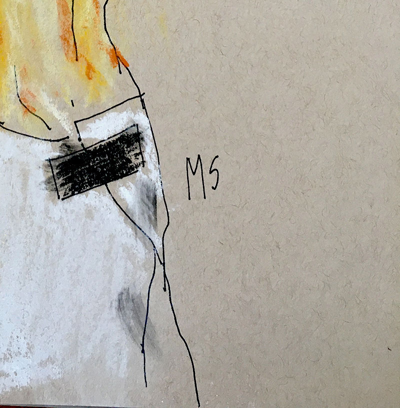 Manuel Santelices figurative works on paper watercolor fashion portrait