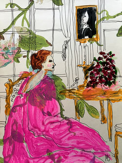 Mona von Bismarck at Home dress