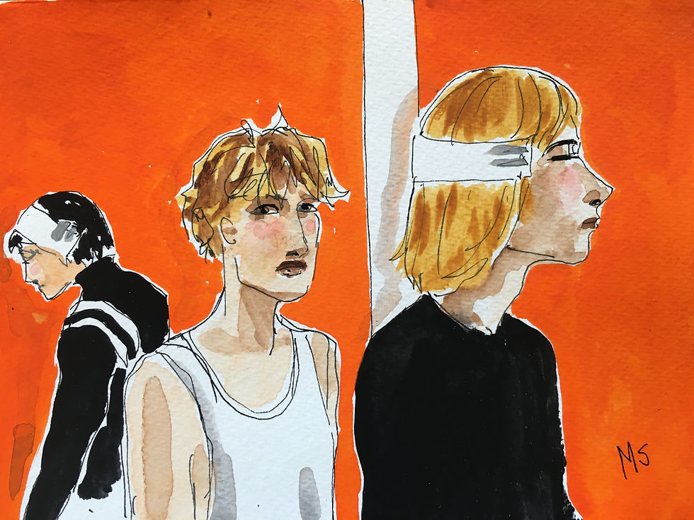 Manuel Santelices drawings works on paper fashion watercolors celebrities society design