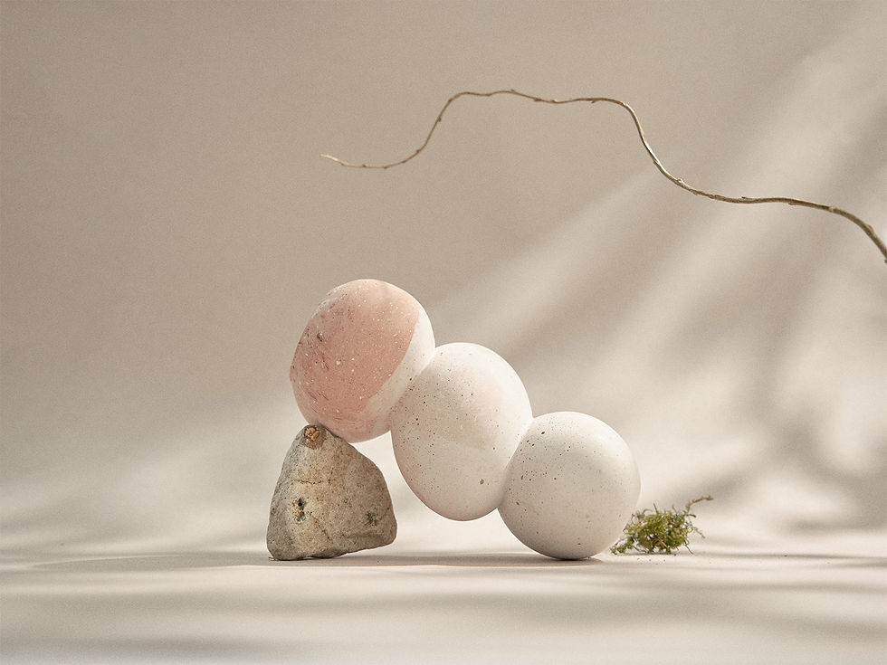 Thumbnail: contemporary design Eggshell Vases Jesmonite hand-mad abstract colors Hand-Crafted