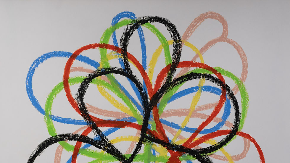 Thumbnail: Juan Carlos Amador drawing Unique work on paper Oil crayon on paper abstract minimalist contemporary art