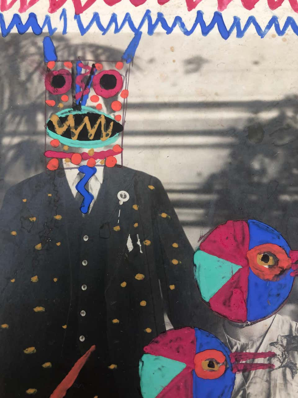 Leobardo Huerta  Sun family, 2019 Mixed-media Vintage photograph portrait