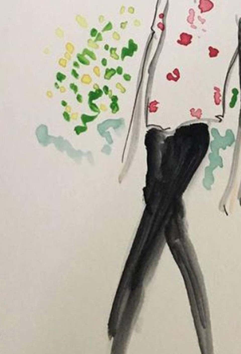 Thumbnail: Manuel Santelices drawings works on paper fashion watercolors celebrities society design