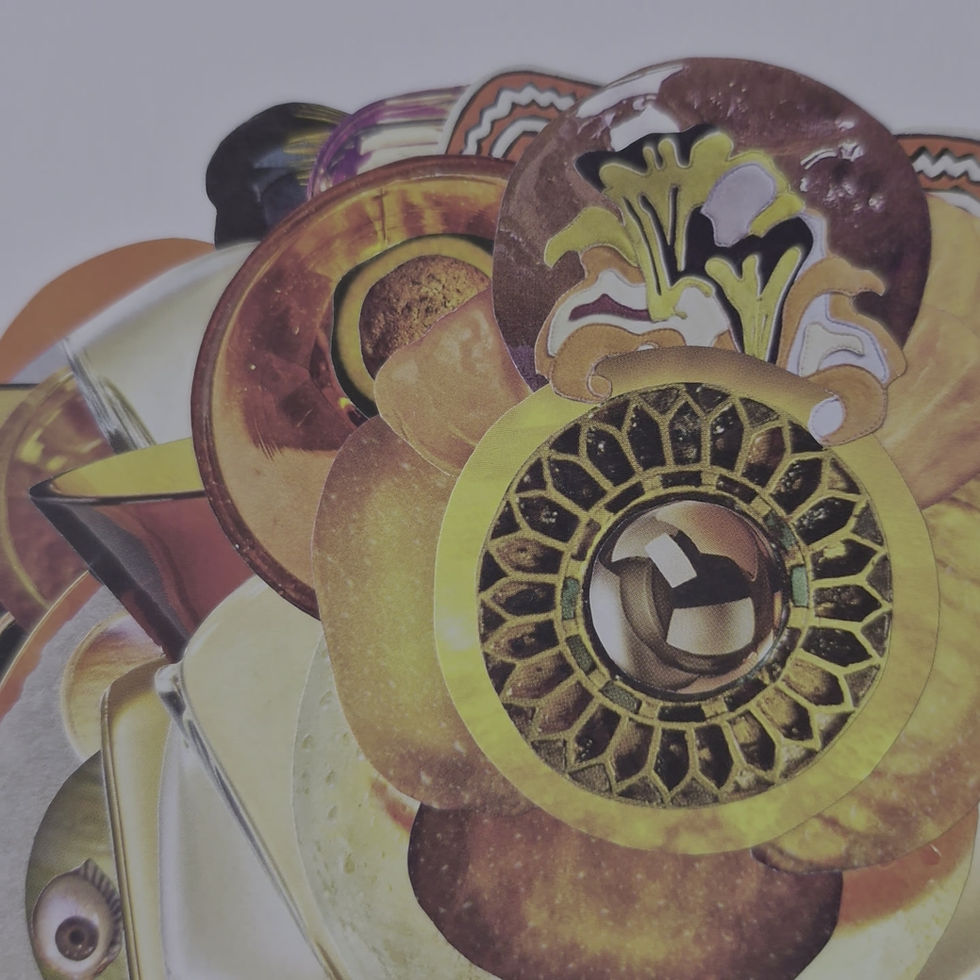 Thumbnail: Fredy Saul Serrano collage Contemporary abstract  geometric colors futurist works on paper