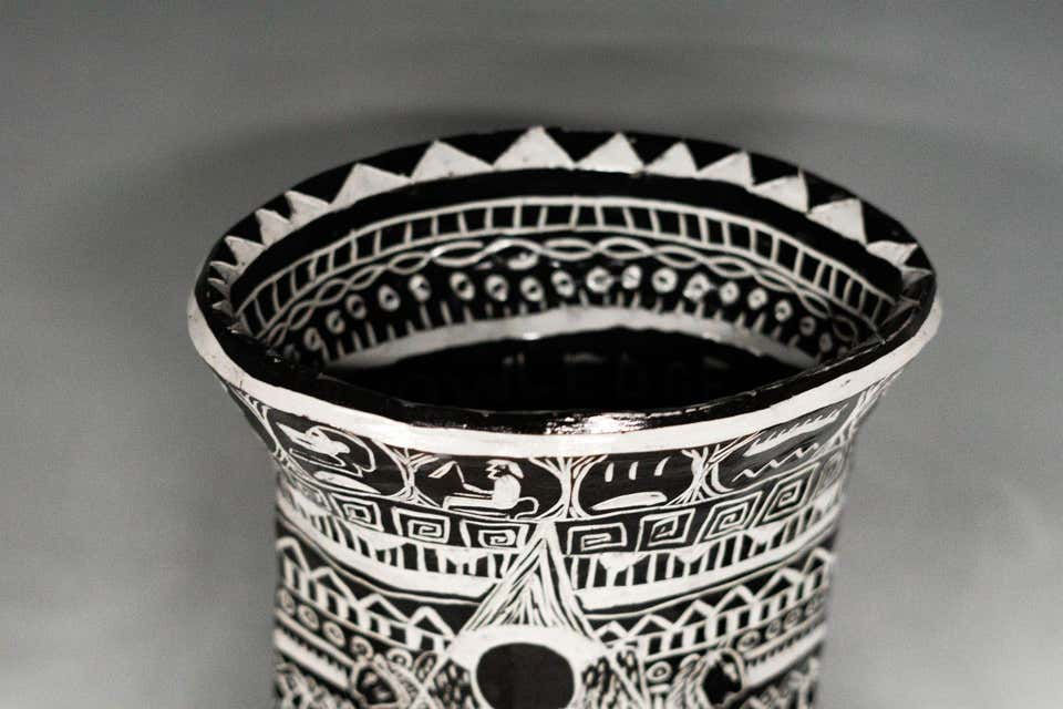 Thumbnail: Alex Hodge, Hand-built and carved porcelain vase, sculpture, contemporary art