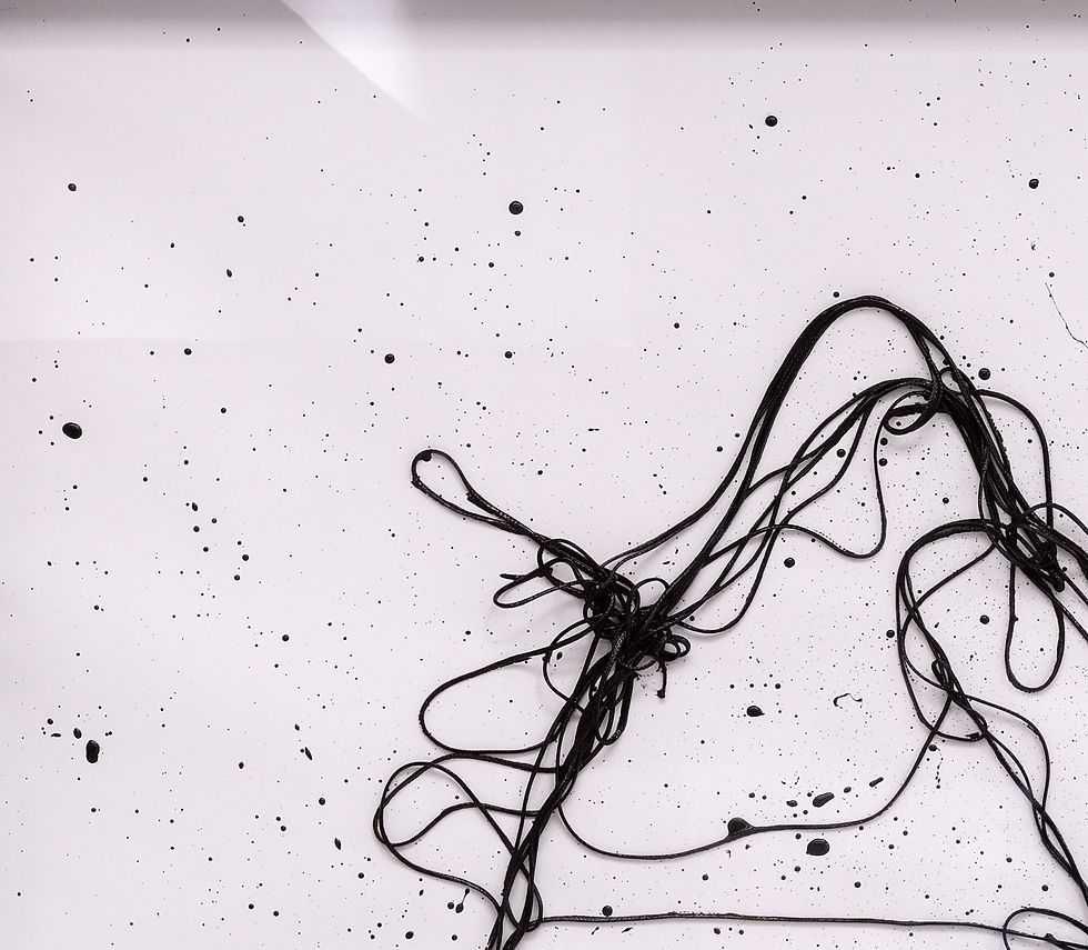 Thumbnail: LINE DRAWING B&W 3, Clemens Wolf, Parachute Lines and Epoxy on paper, abstract, paintings