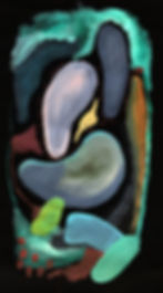 Circuito_ Alec franco_Mixed media, acrylic paint and oil, on black canvas_Abstract art_colors