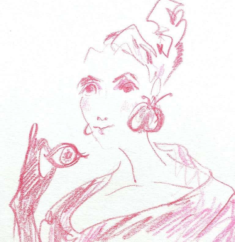 drawings works on paper fashion watercolors celebrities society design