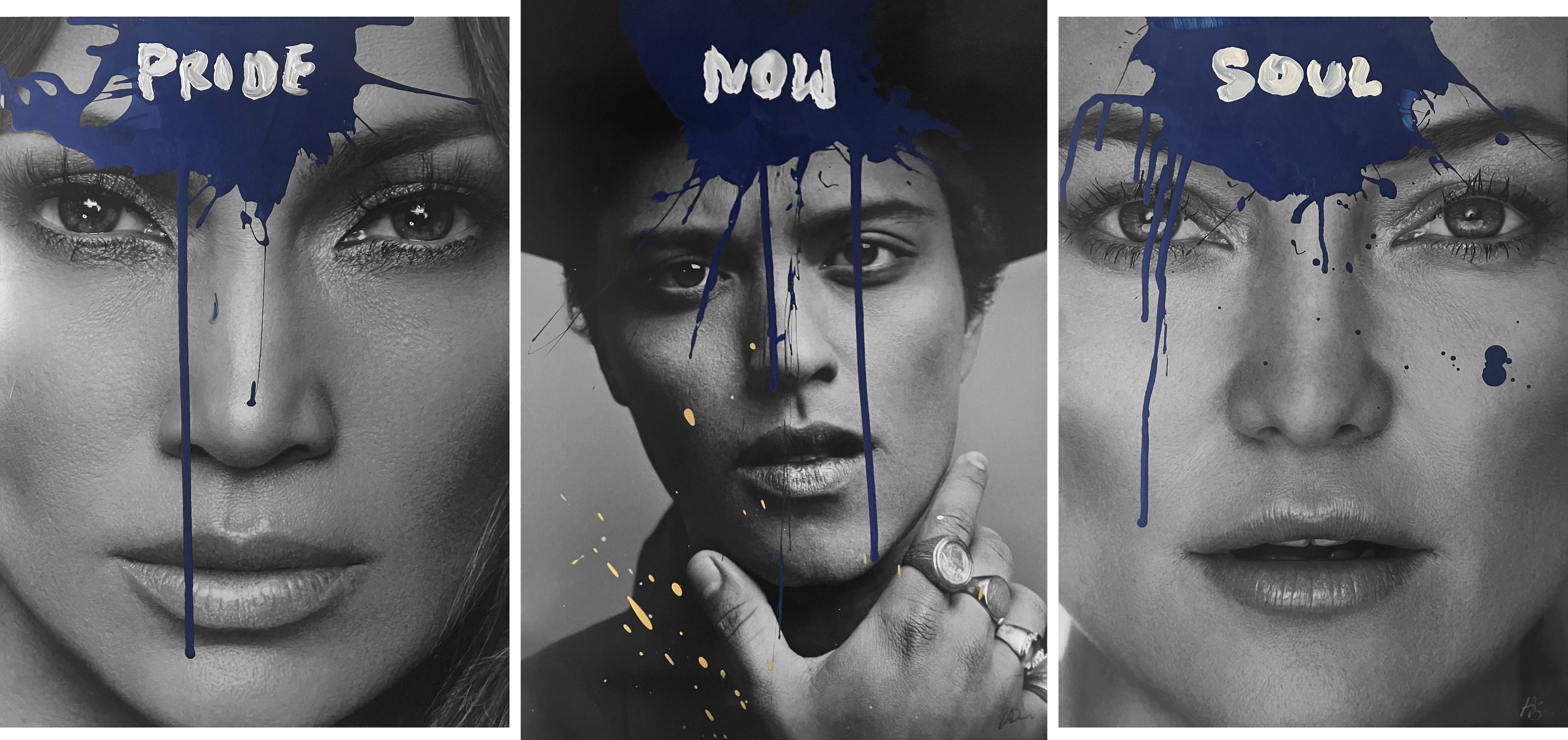 Hunter & Gatti photography contemporary mixed media portrait figurative B&W fashion