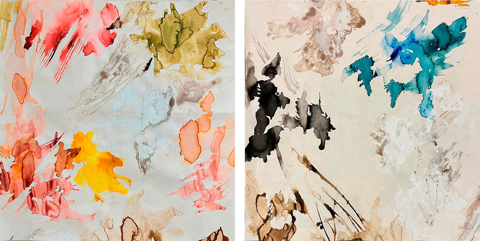 Liquid Life, Rosario Briones, Abstract paintings, Mixed media Paper