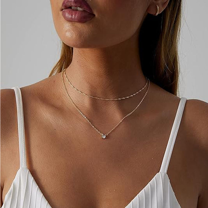 Thumbnail: Ilvara Solitaire Pendant Necklace - view 3