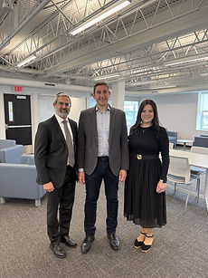 HTC CEO Rabbi Shmuel Schuman, left, with lead project donors Gershon and Dr. Natasha Vladimirskiy