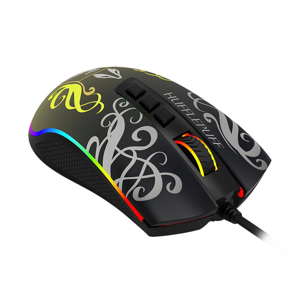 Miniatura: Mouse Gamer Redragon Harry Potter Cobra RGB Special Edition Hufflepuff Preto e A