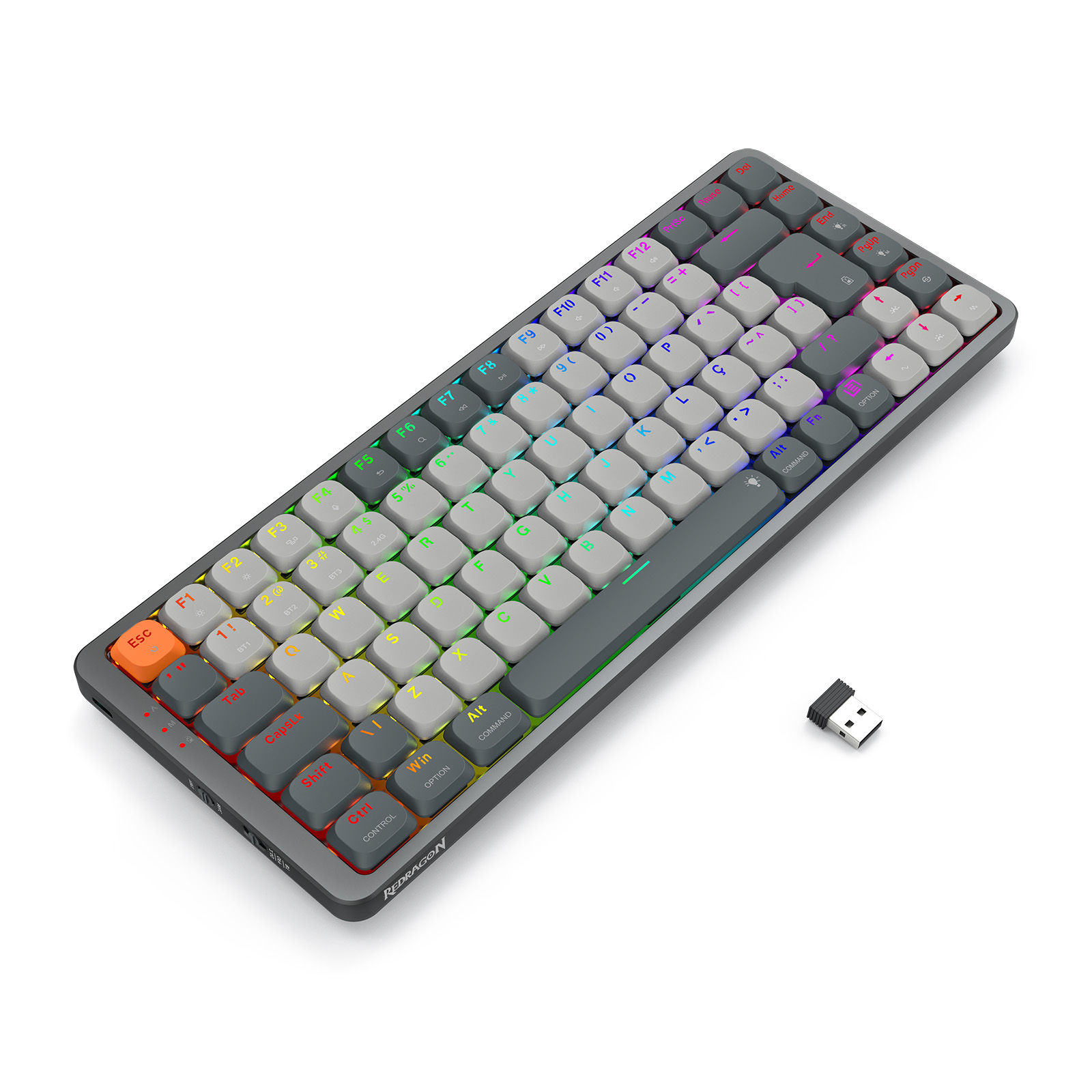 Teclado mecânico Low profile Sem Fio Redragon Azure RGB