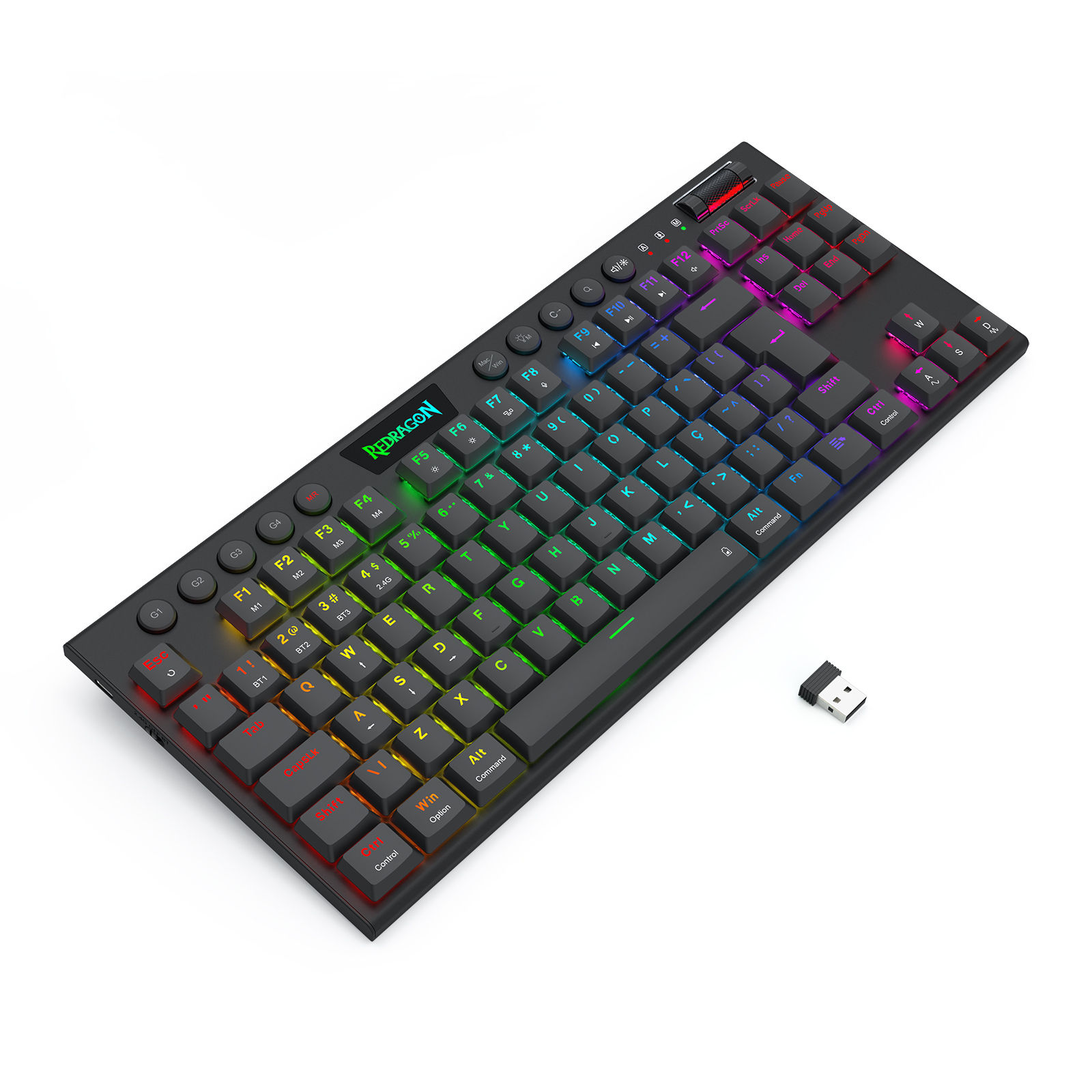 Teclado mecânico RGB Low profile Sem Fio Redragon Horus Pro TKL