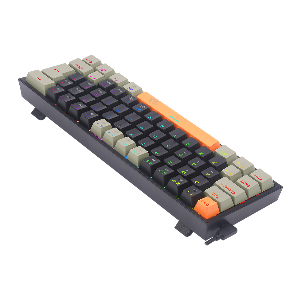 Miniatura: Teclado Mecânico Gamer Redragon Fizz RGB Laranja Preto e Cinza Switch Brown Marr