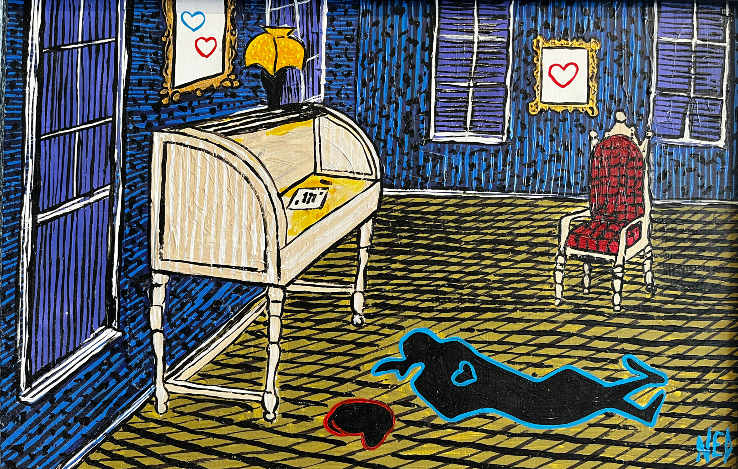 "Rolltop Desk" signed print