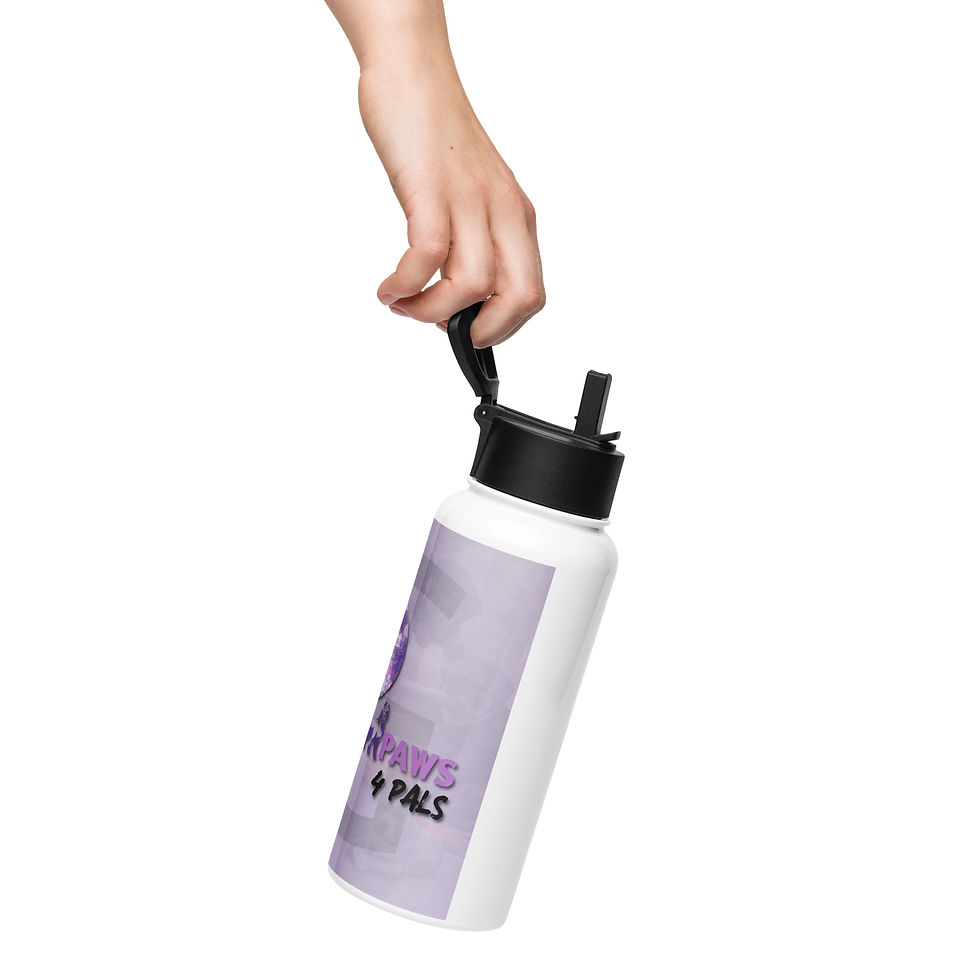 Thumbnail: Stainless steel water bottle with a straw lid