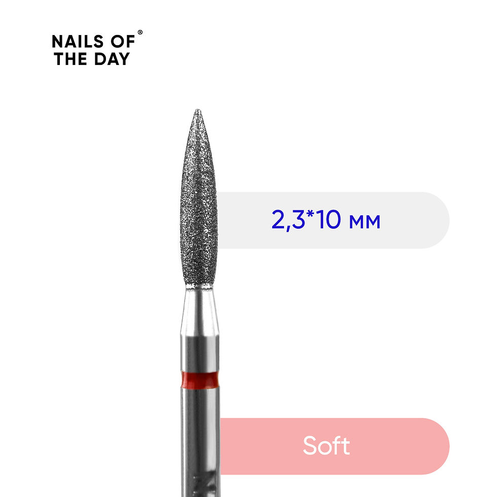 Miniatyrbilde: NAILSOFTHEDAY Flame diamant drillbit – Rød,  2.3 × 10mm