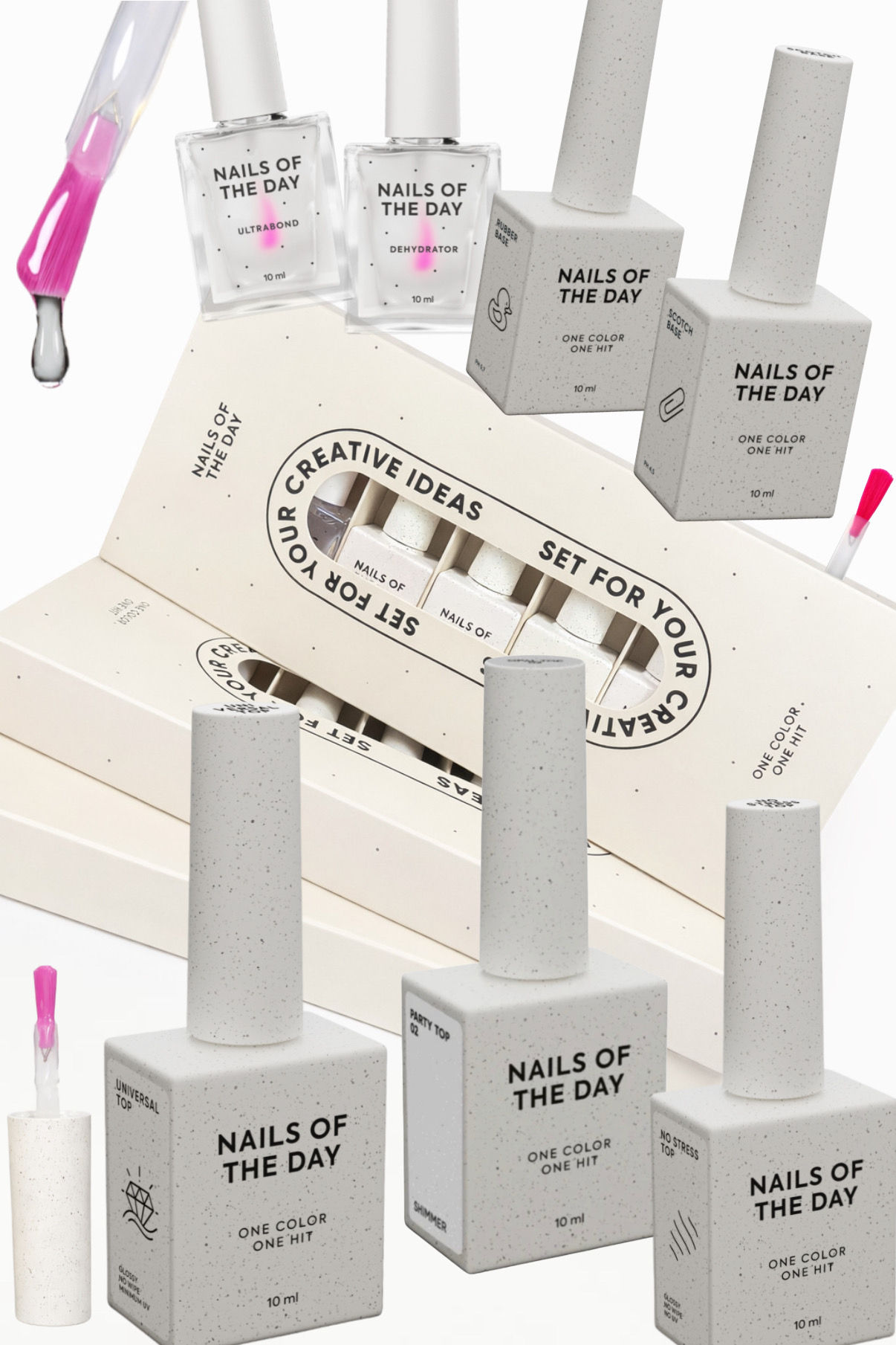 NAILSOFTHEDAY PREP + BASE+TOP KIT - 10 ml