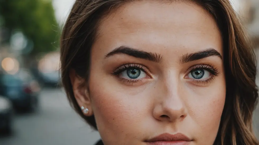 Woman admiring her enhanced brows