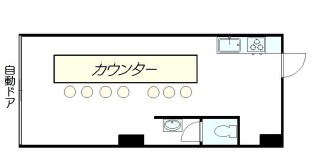 中延にある重飲食可能な居抜き店舗　間取り図