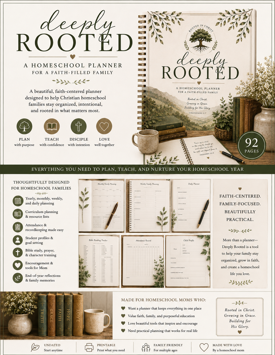 Deeply Rooted Homeschool Planner