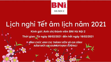 THÔNG BÁO LỊCH NGHỈ TẾT NGUYÊN ĐÁN 2021.