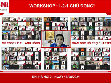 Chương trình workshop 1-2-1 Chủ động - BNI Hà Nội 2 ngày 18.08.2021