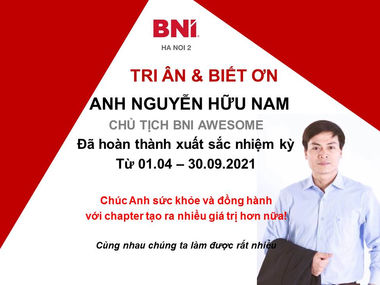 Tri ân Chủ tịch chapter nhiệm kỳ từ 01.04 - 30.09.2021