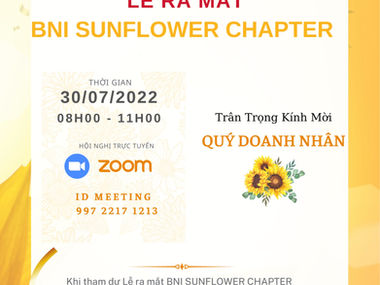 LỄ RA MẮT LẦN 1 - BNI SUNFLOWER CHAPTER – BNI HANOI 2