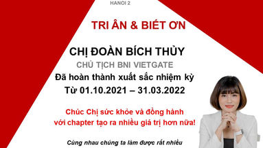 Tri ân Chủ tịch nhiệm kỳ 1.10.2021 - 31.3.2022