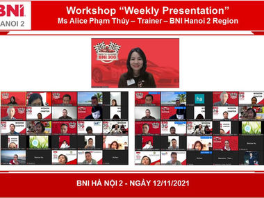 Chương trình Workshop Weekly Presentation - BNI Hà Nội 2.