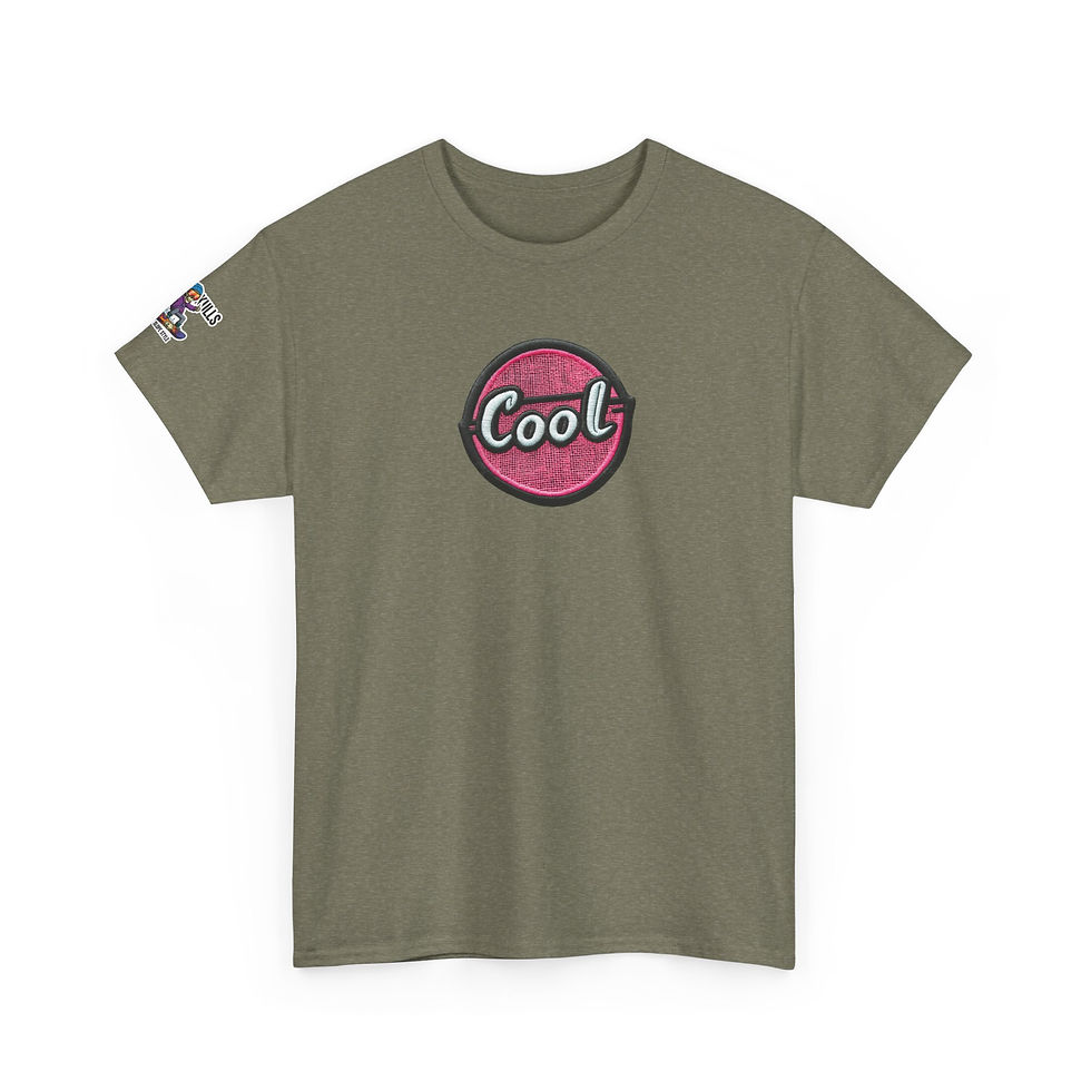Thumbnail: Cool Retro Badge T-Shirt — Vintage Pink 'Cool' Graphic Tee