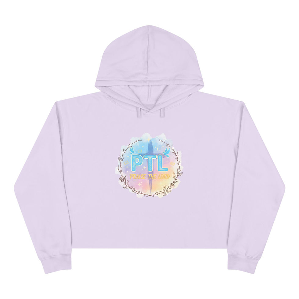 Thumbnail: Praise The Lord— PTL Pastel Positive Vibes Crop Sweatshirt